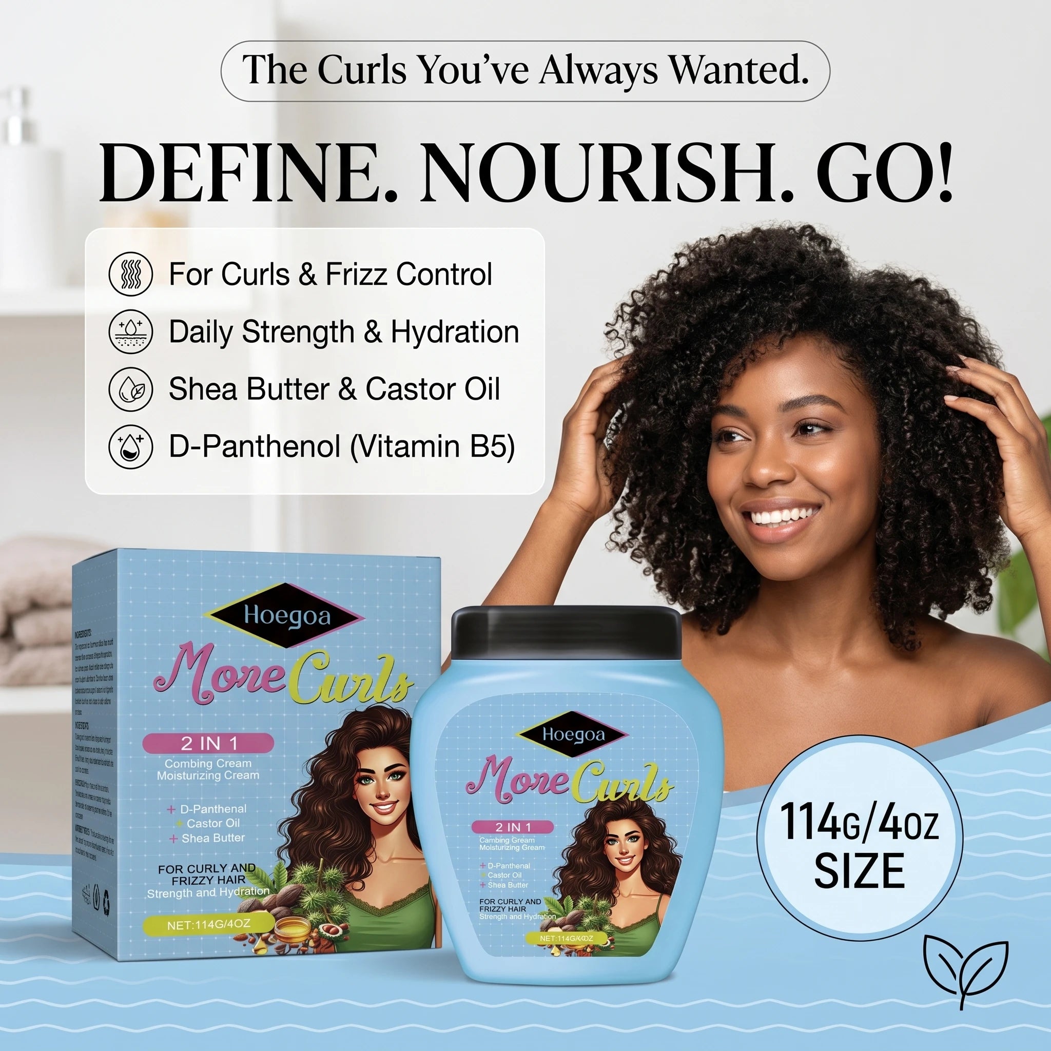 Curl Defining Moisturizing Cream for Frizzy and Curly Hair - 4