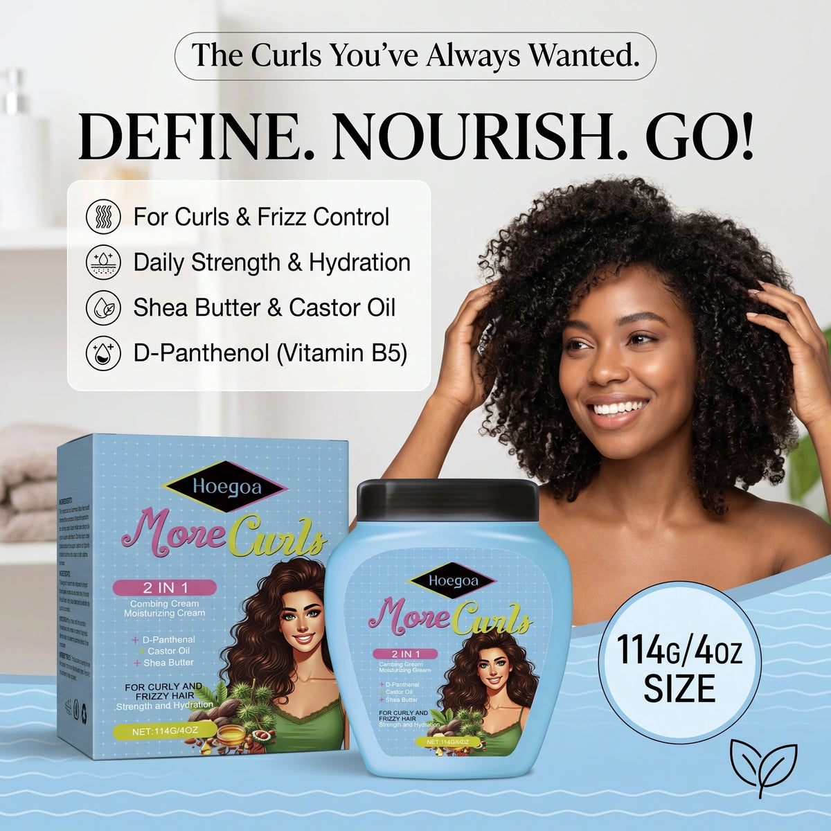 Curl Defining Moisturizing Cream for Frizzy and Curly Hair