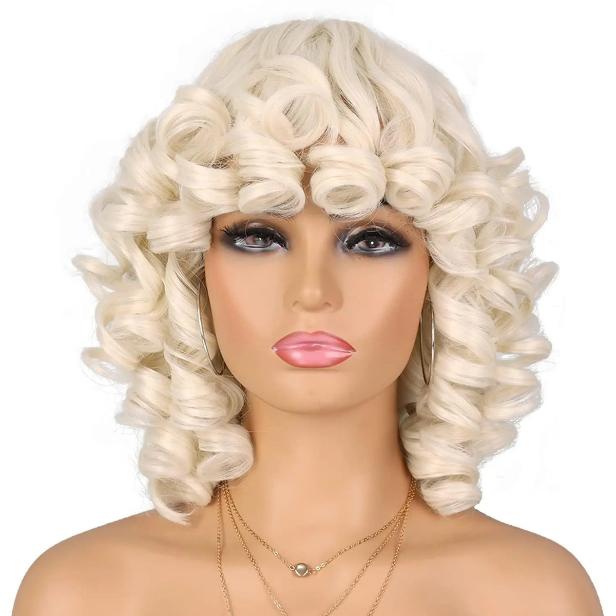 Short Afro Curly Wig with Bangs for Daily Wear