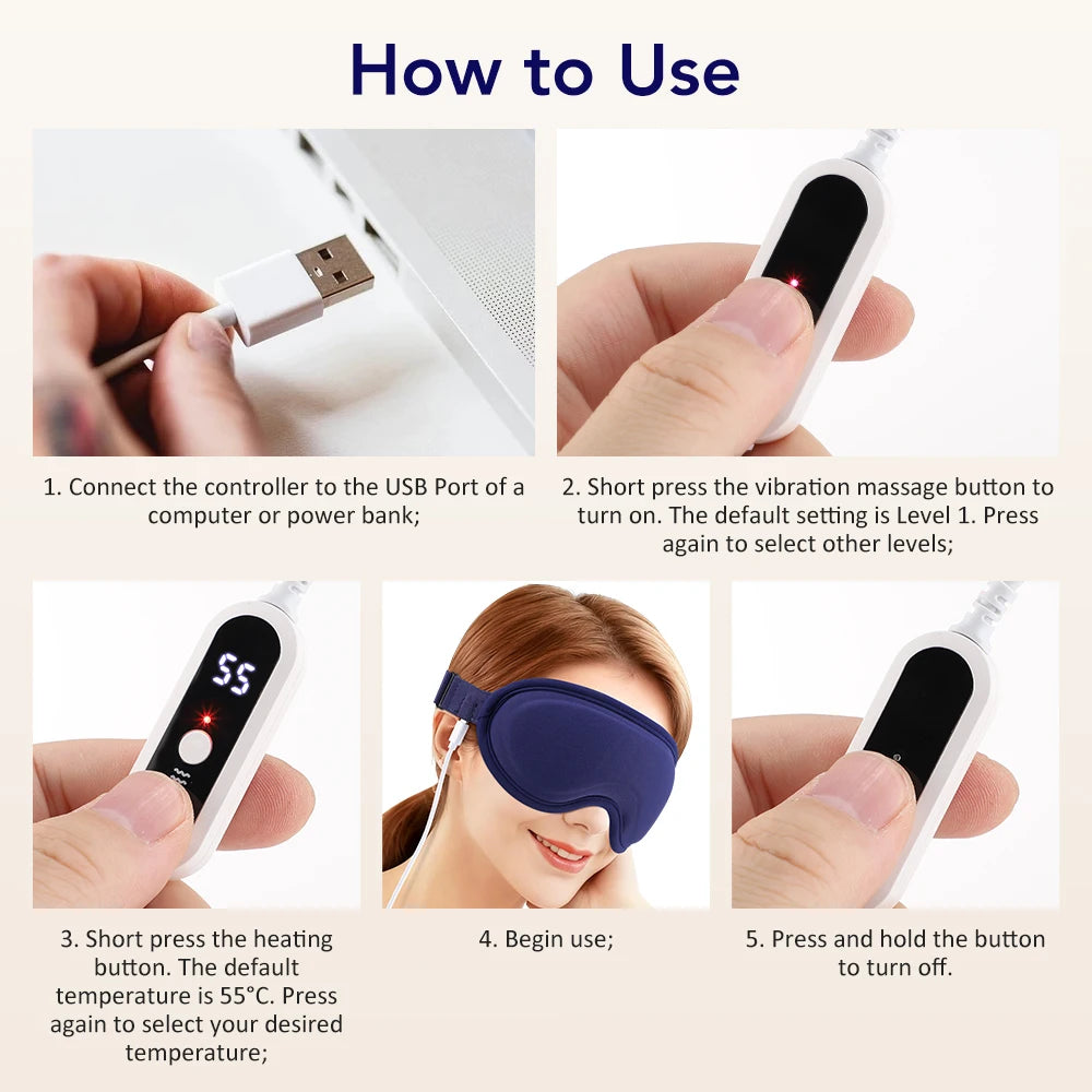 Heated 3D Eye Mask for Dry Eyes Relief and Stress Reduction - 15