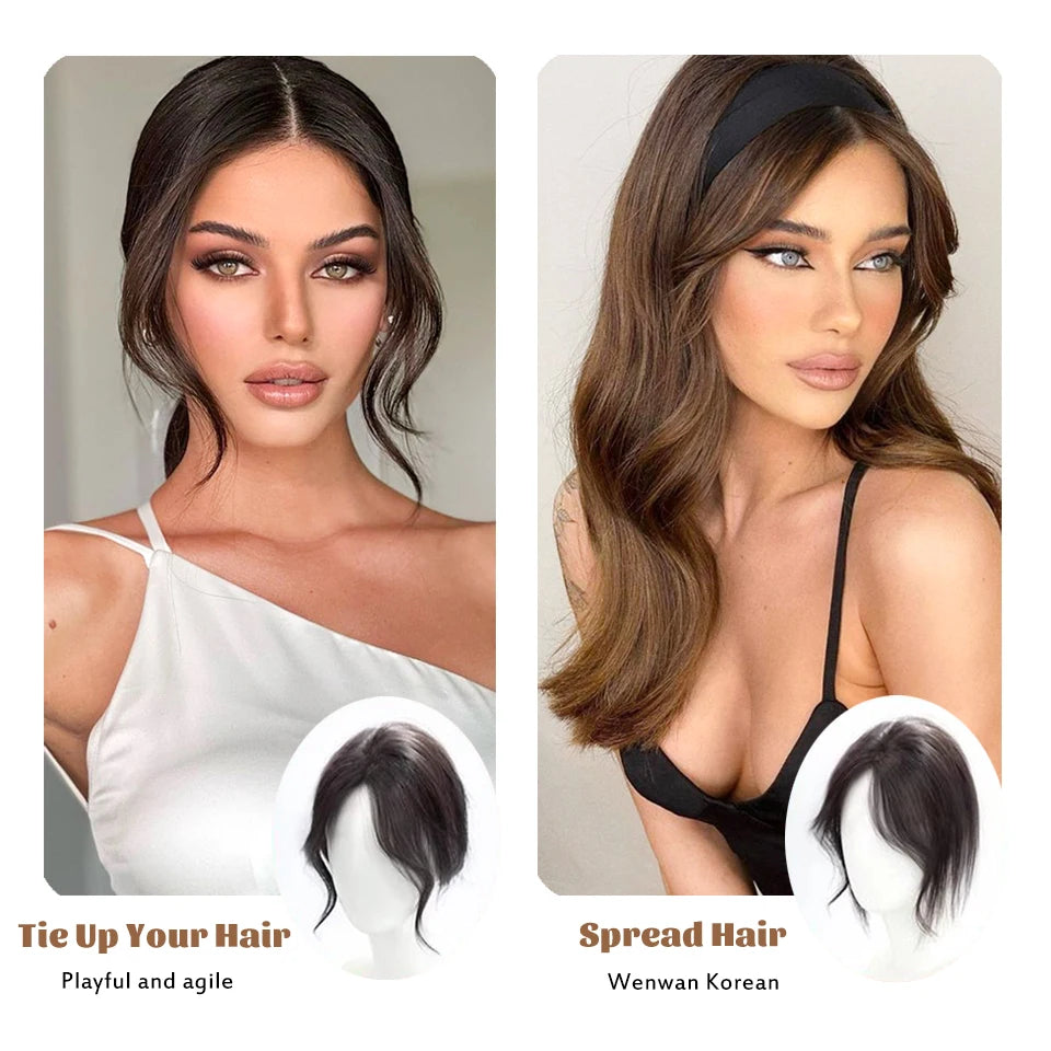 Clip-In Hair Topper for Volume and Natural Fringe