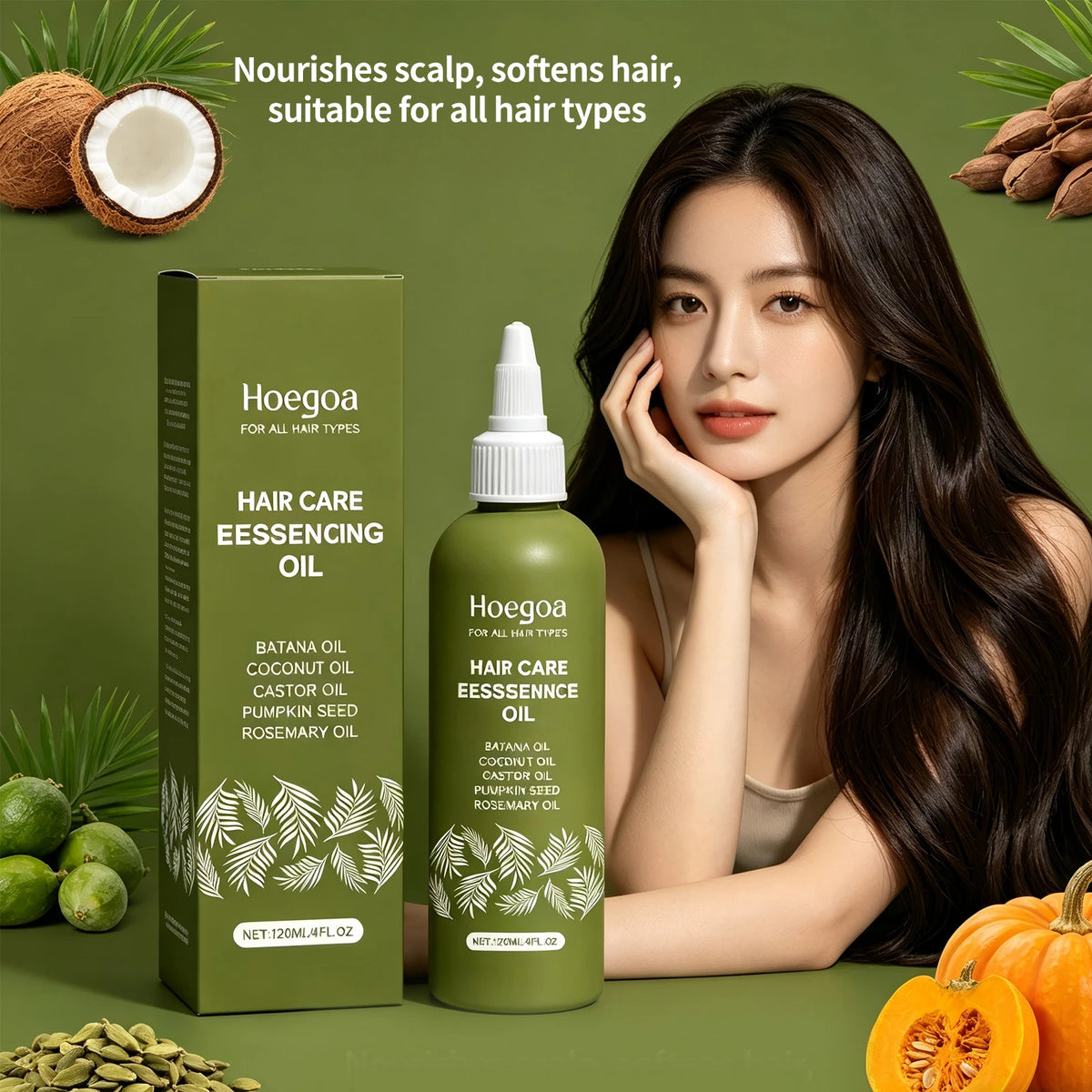 Nourishing Herbal Hair Growth Oil for Damaged Hair Repair and Strength