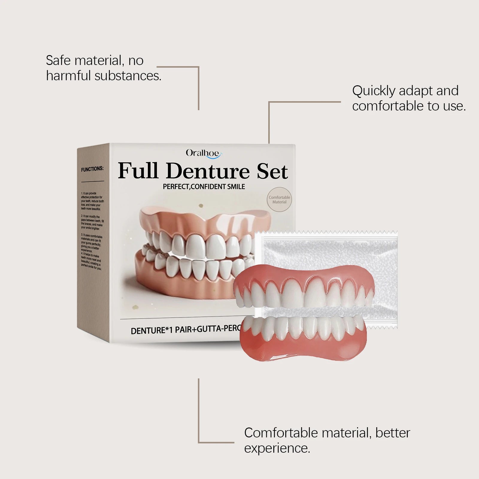 Temporary Silicone Denture Set for Instant Teeth Repair and Smile Makeover - 14