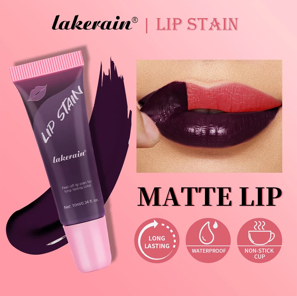 Waterproof Peel-Off Lip Stain for Long-Lasting Matte Color