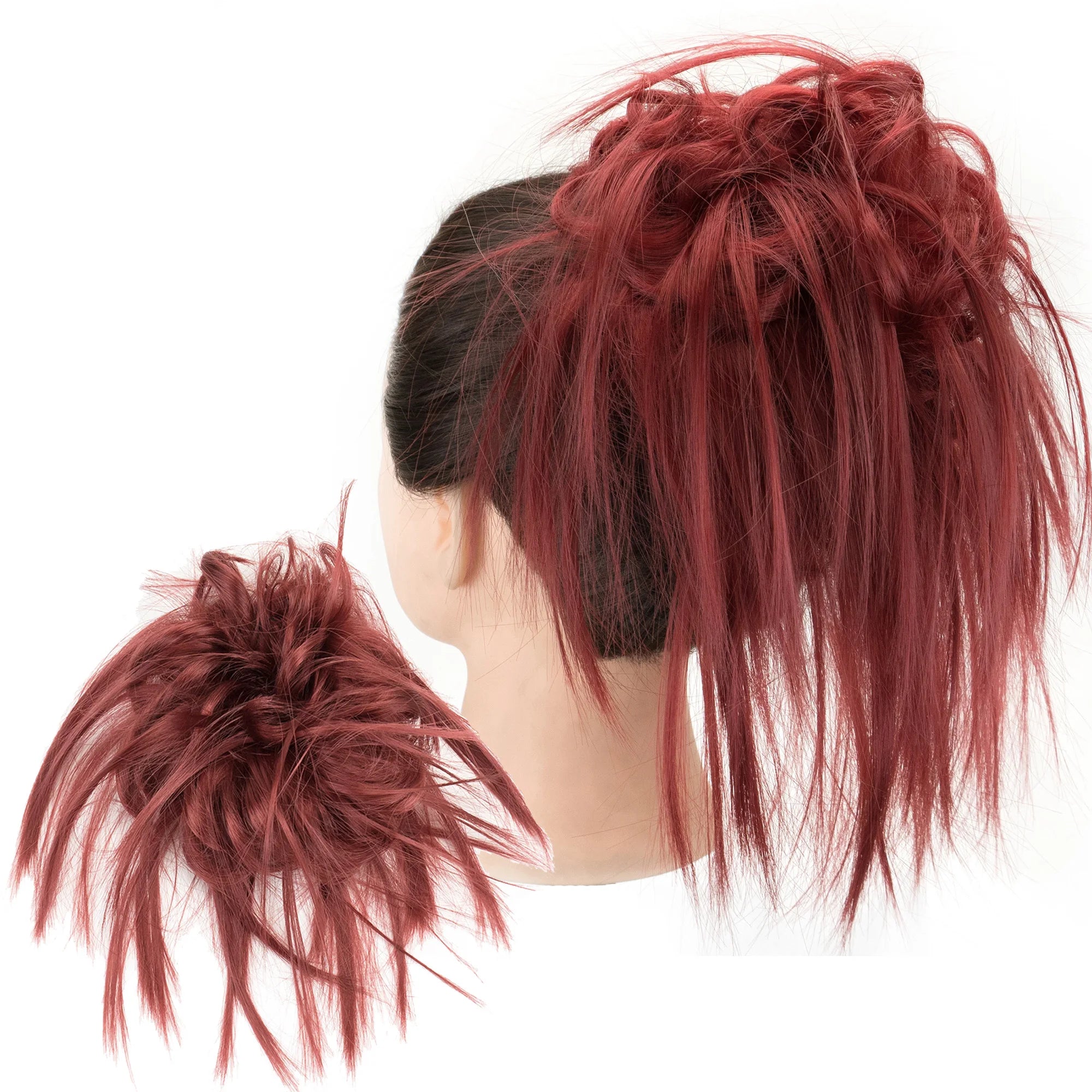 Messy Wavy Hair Bun Scrunchie Extension for Instant Volume and Updo - 1