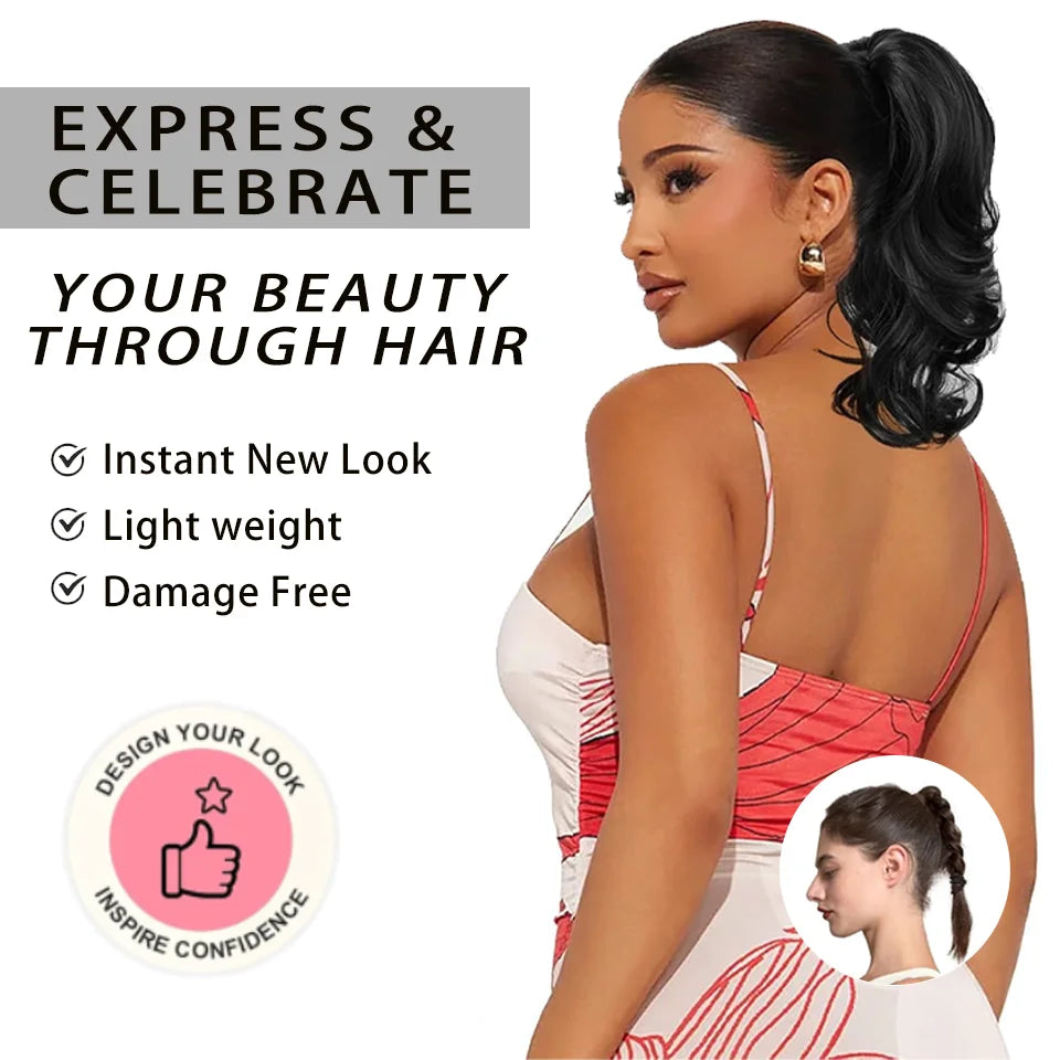 10-Inch Curly Claw Clip Ponytail Extension for Instant Volume
