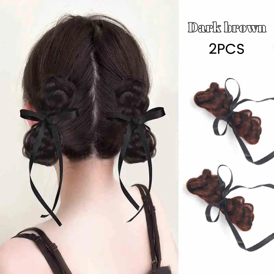 Synthetic Braid Hair Scrunchie for Instant Messy Bun Updos