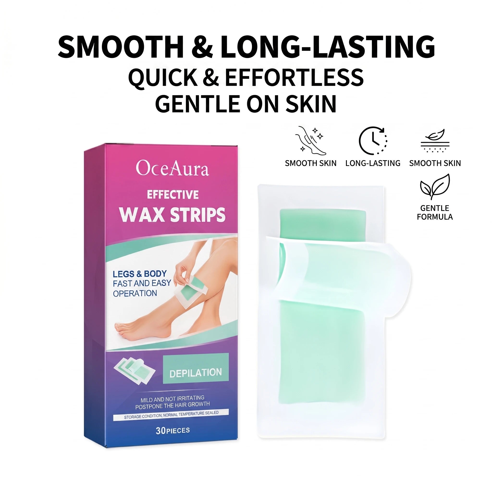 Pain-Free Full Body Hair Removal Wax Strips for Smooth Skin - 5
