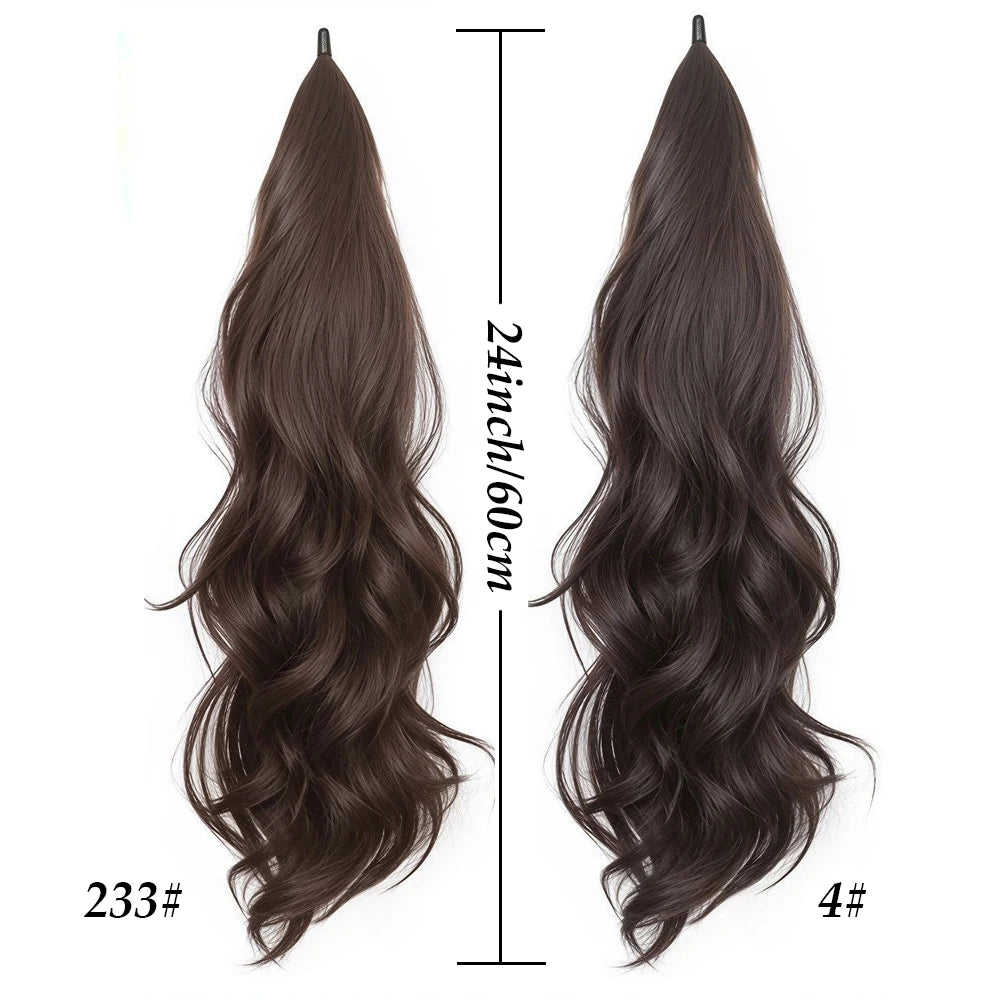 24 Inch Long Curly Ponytail Hair Extension for Daily Volume and Styling - 4