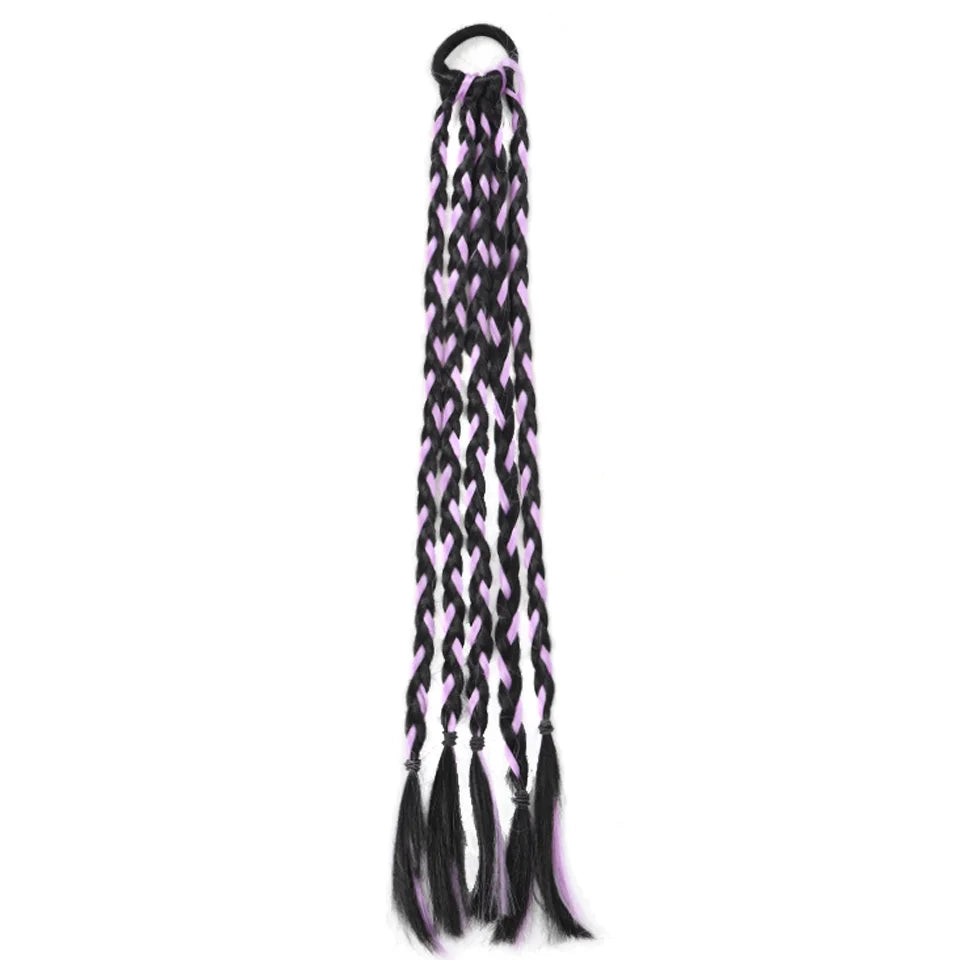 Colorful Synthetic Braided Ponytail Extension for Parties and Events - 11
