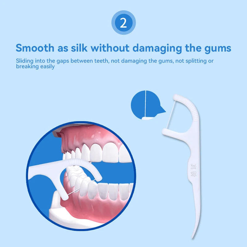 Portable Dental Floss Picks with Storage Case for Daily Oral Hygiene