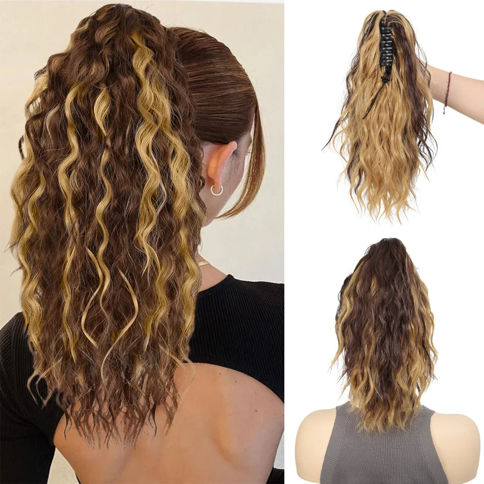 14-Inch Wavy Synthetic Claw Clip Ponytail Extension