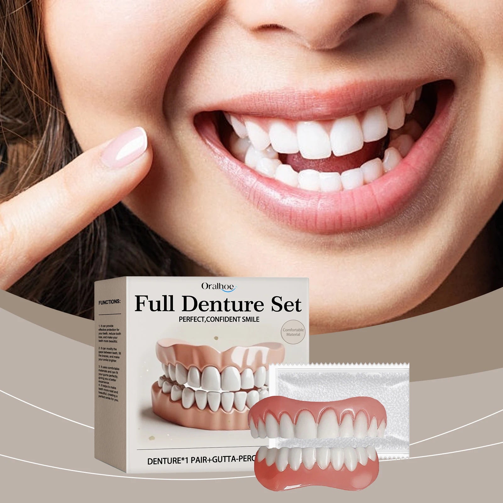 Temporary Silicone Denture Set for Instant Teeth Repair and Smile Makeover - 9
