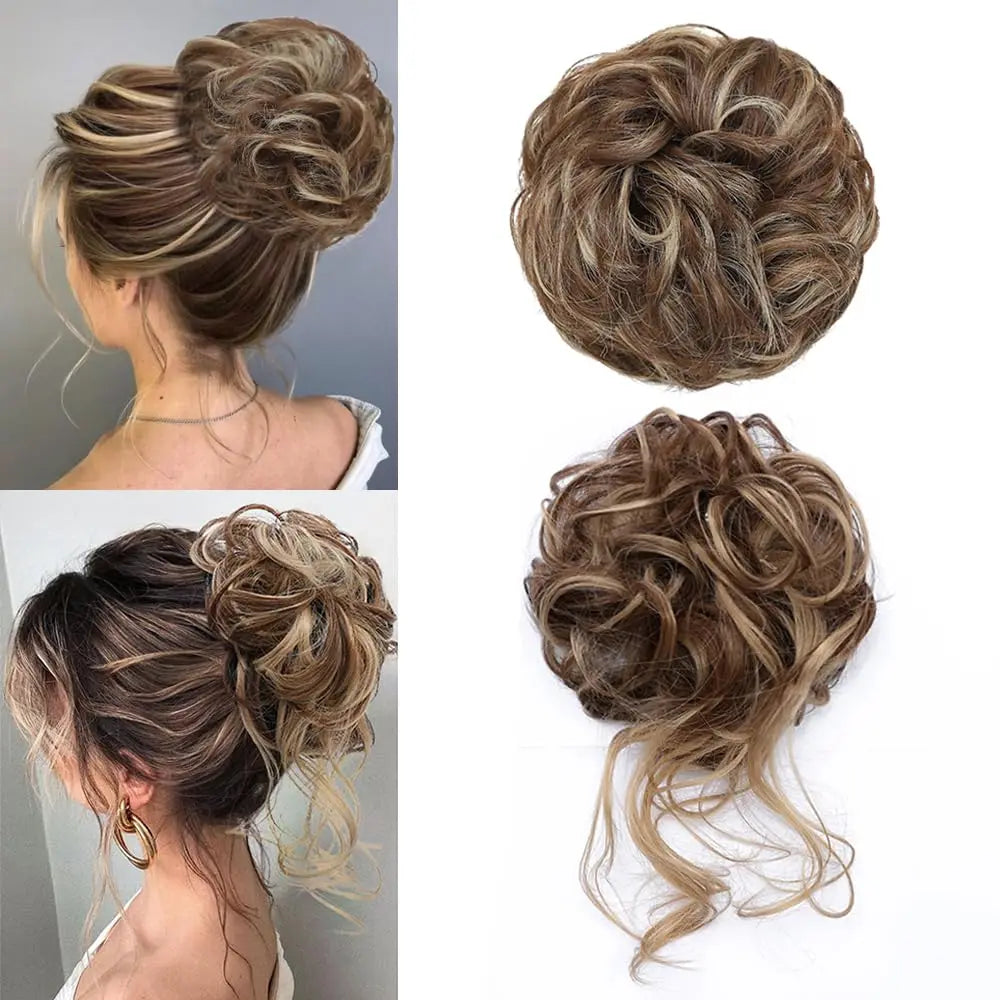 Messy Curly Hair Bun Extension for Instant Volume