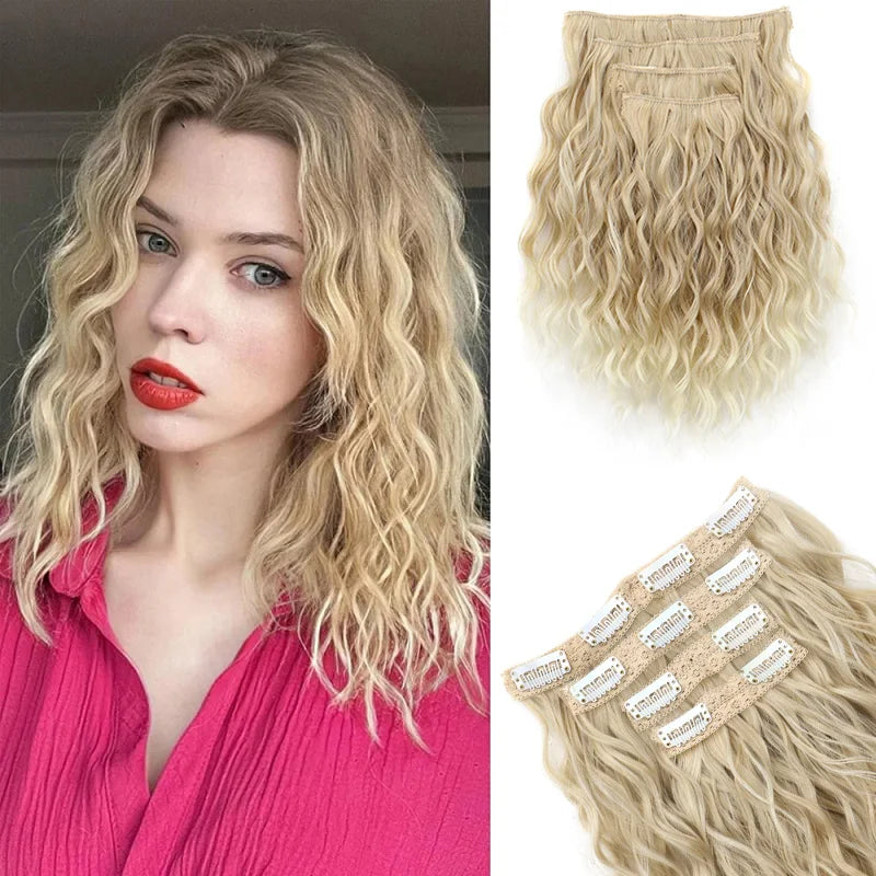 Curly Clip-In Hair Extensions for Instant Volume - 16