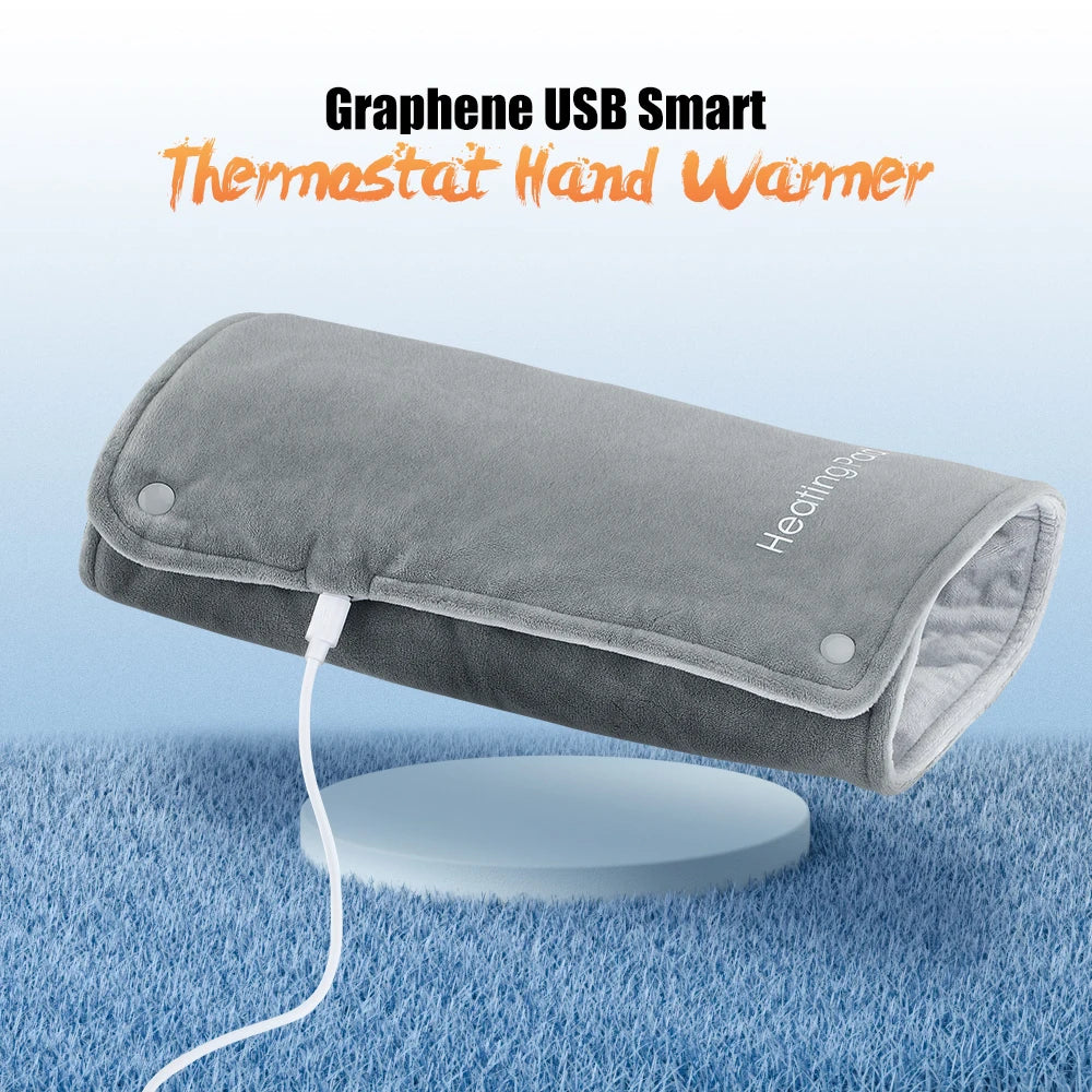 USB Heated Graphene Hand Warmer and Desk Heating Pad for Winter Comfort