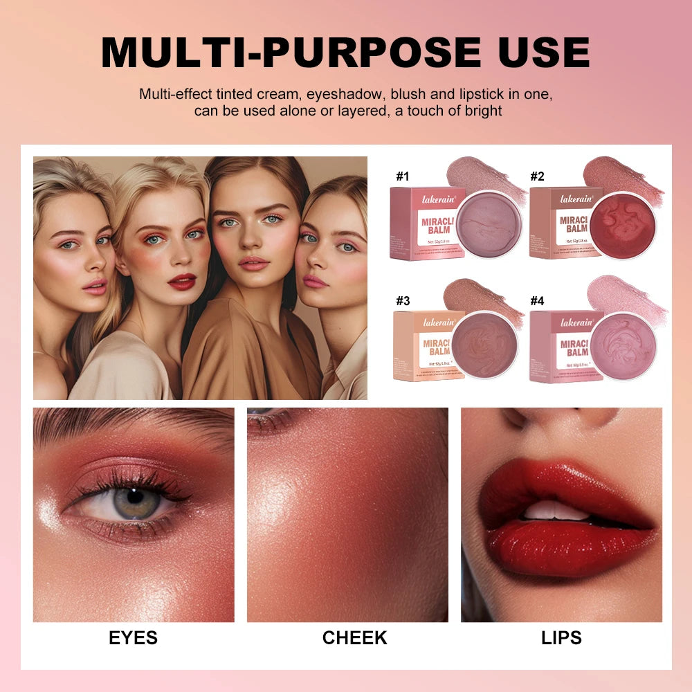 Multi-Purpose Cream Tint Balm for Cheeks Lips and Eyelids