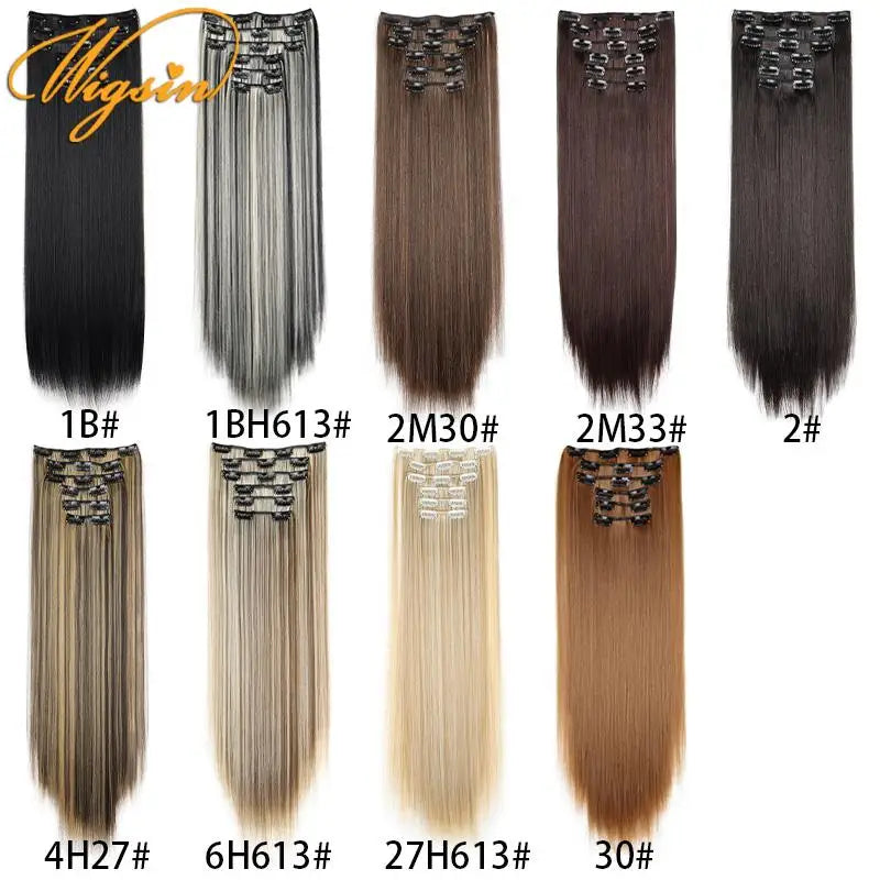 Long Straight Clip-In Hair Extensions for Instant Volume and Length