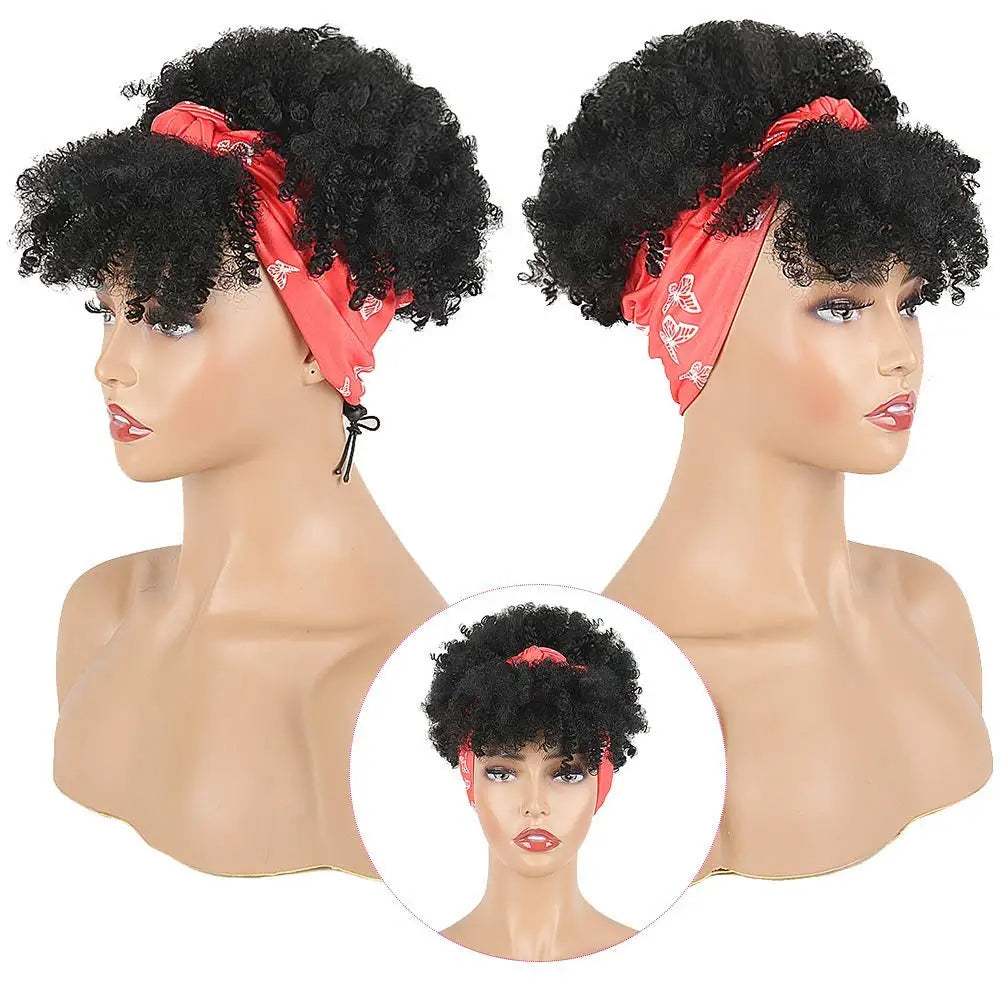 Short Kinky Curly Headband Wig for Easy Daily Styling - 8
