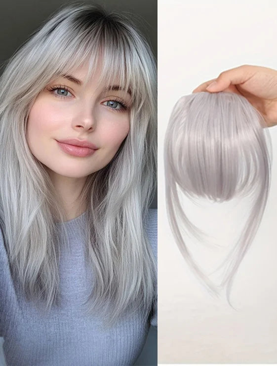 Clip-In Wispy Fringe Bangs with Sideburns for Natural Hair Transformation - 8