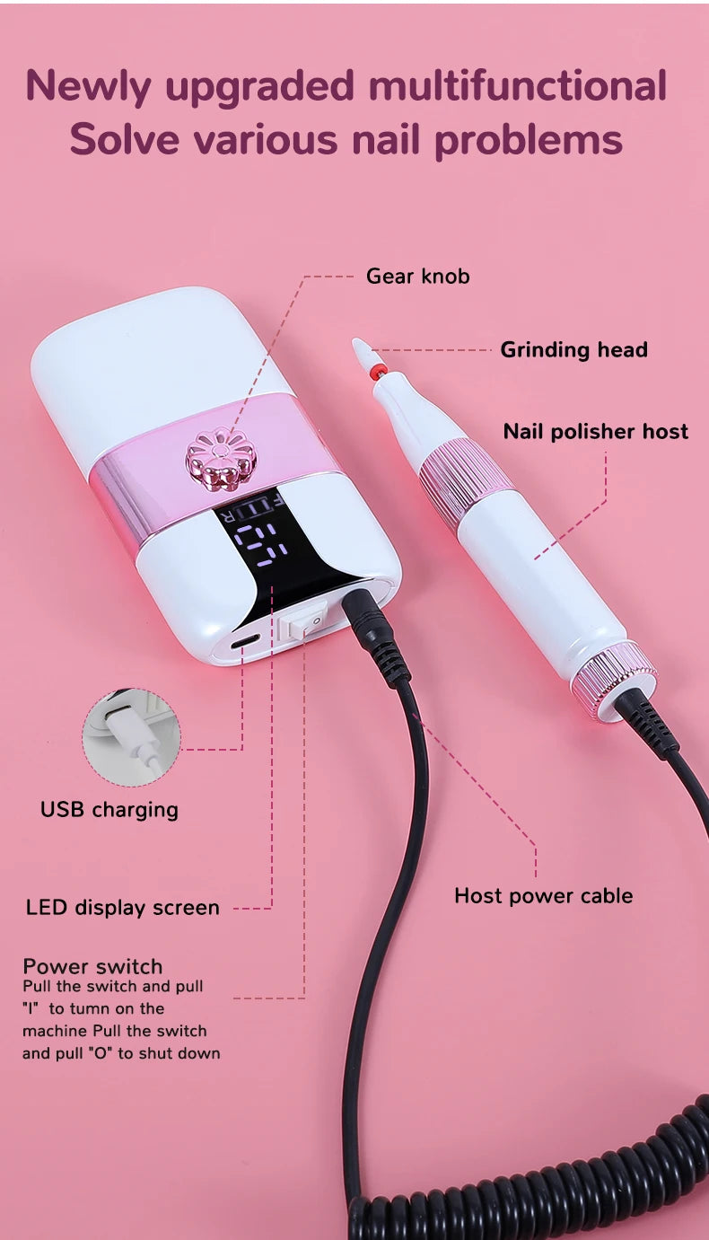 Professional Rechargeable Electric Nail Drill for Manicure and Pedicure - 15