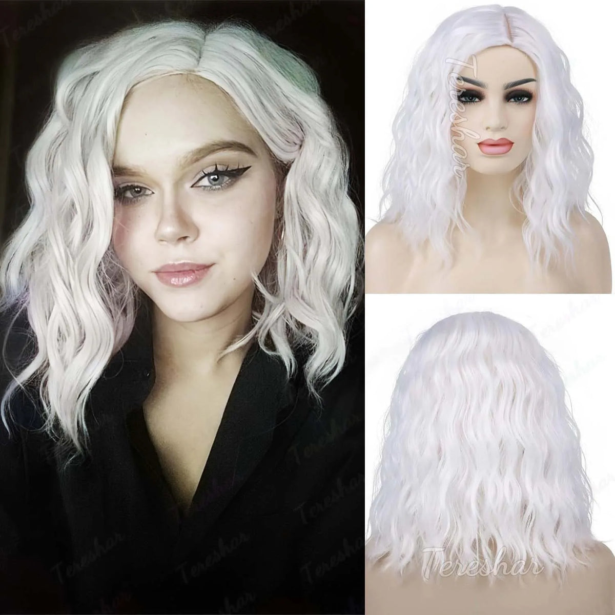 Short Curly Bob Wig for Halloween Costume and Cosplay Parties