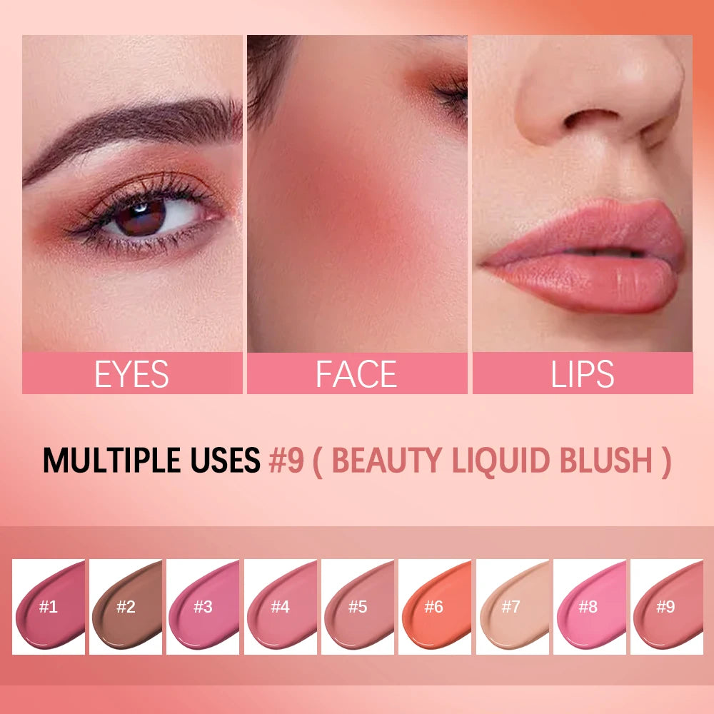 Waterproof Liquid Cheek Blush for Natural Long Lasting Dewy Makeup Glow - 5