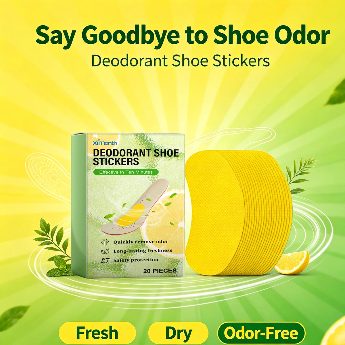 Deodorant Shoe Odor Removal Patches for Daily Freshness