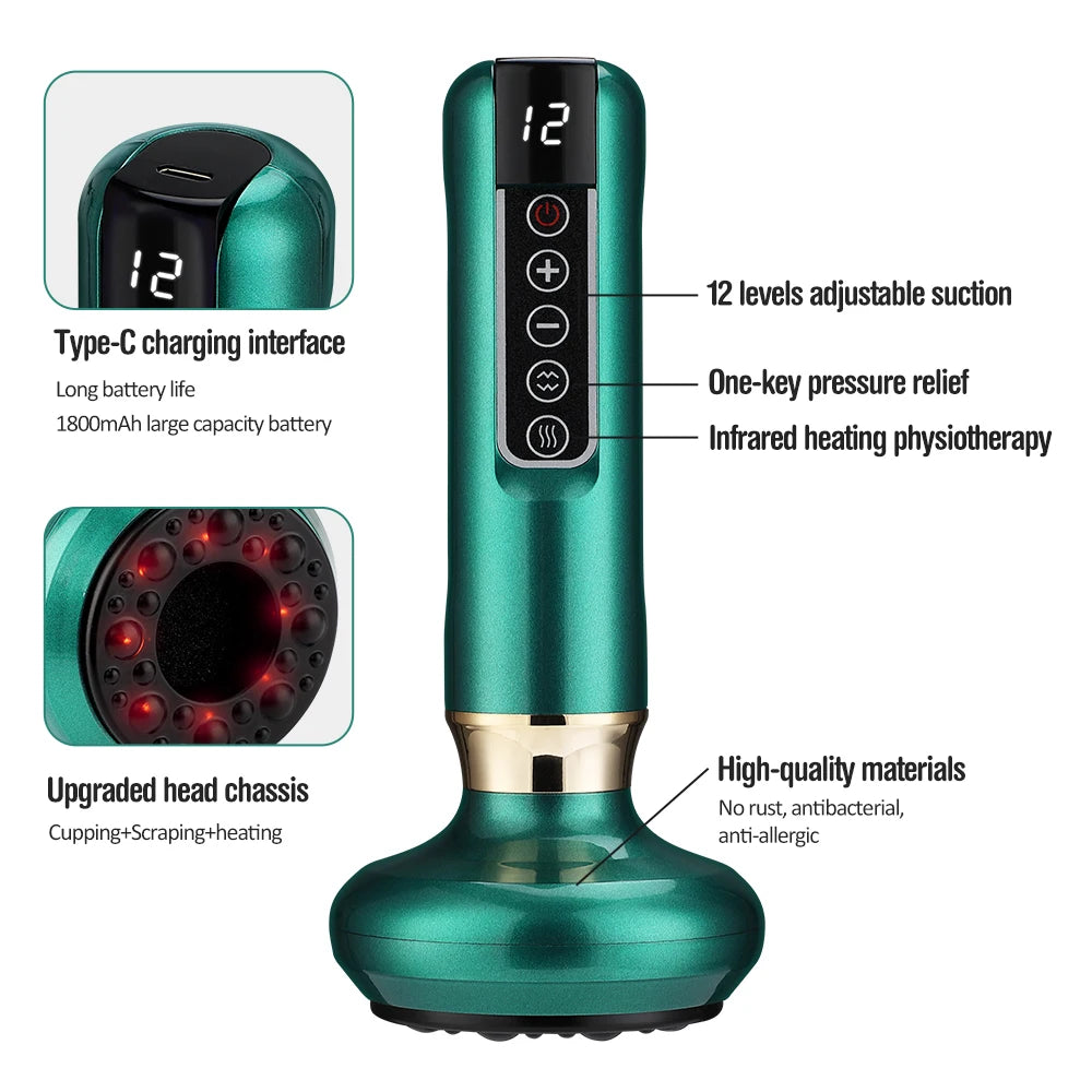 Electric Cupping and Gua Sha Massage Tool for Pain Relief and Recovery - 23