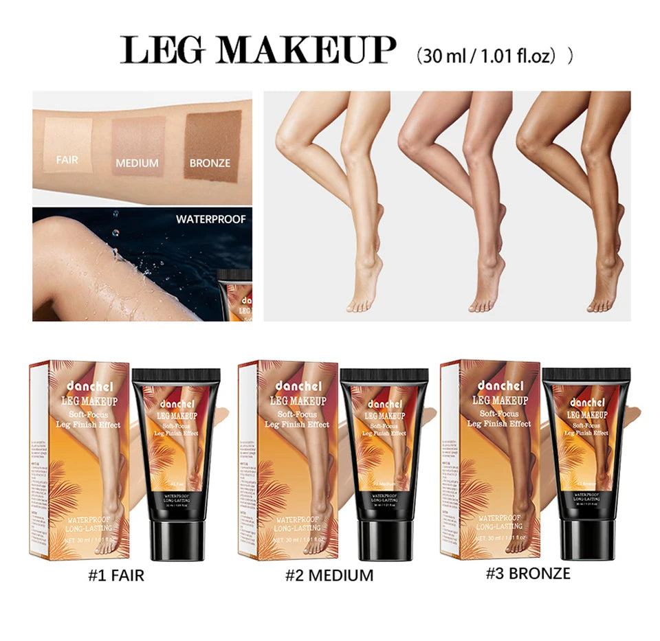 Waterproof Body Foundation for Concealing Scars and Tattoos on Legs