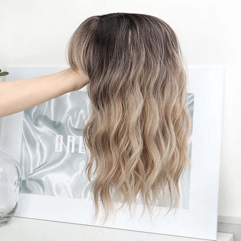 Wavy Curly Hair Topper Extension with Clips - 14