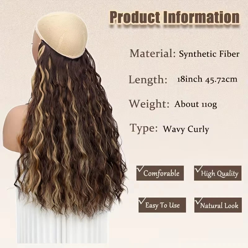 18-Inch Invisible Wire Wavy Hair Extensions for Full Volume