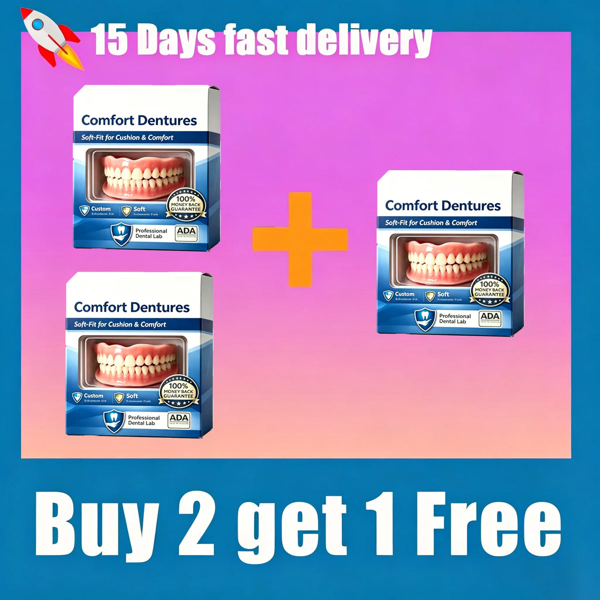 Flexible Silicone Denture Set for Natural Comfort Fit and Realistic Smile