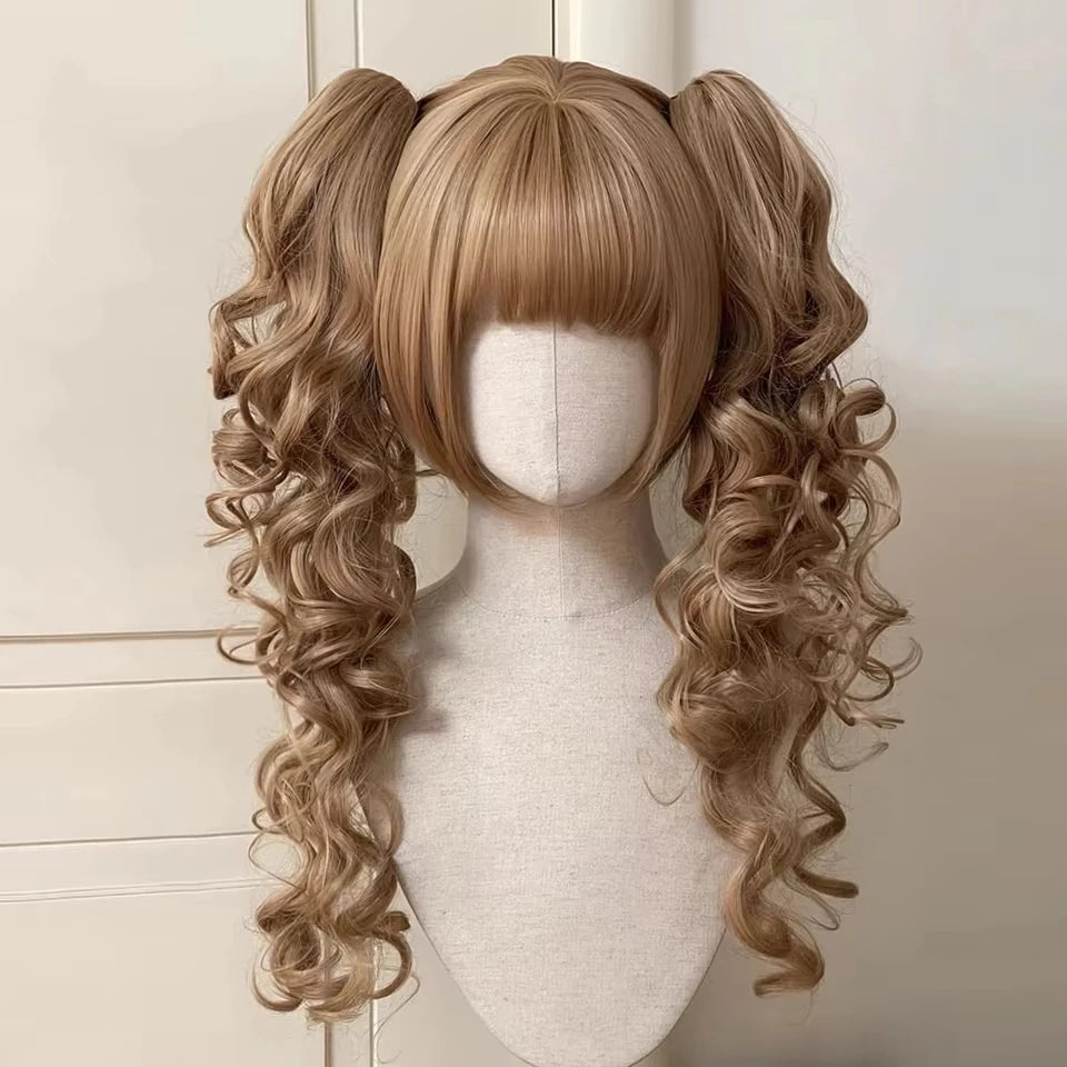 Curly Ponytail Lolita Wig for Cosplay Halloween and Christmas Parties