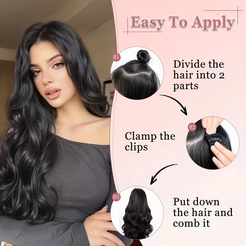 20-Inch Wavy Clip-In Hair Extension for Instant Volume