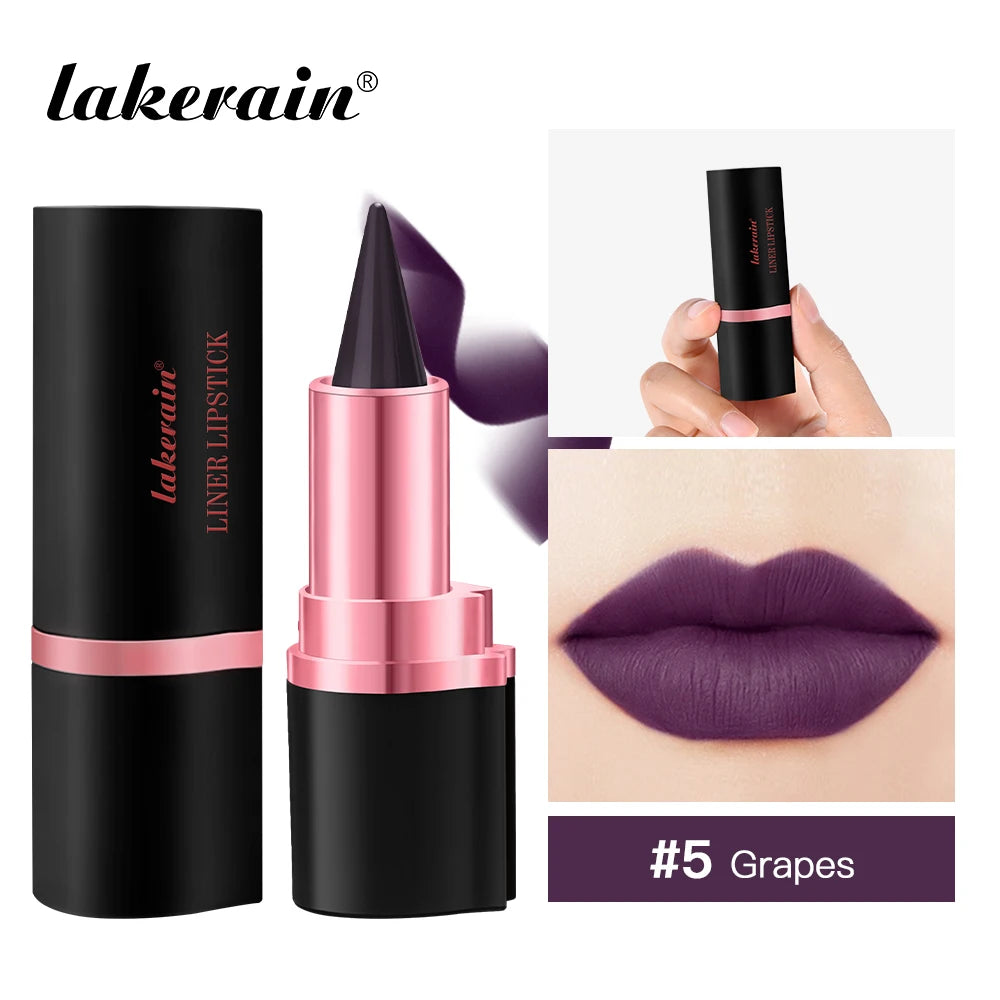 2-in-1 Waterproof Matte Lipstick and Lip Liner Crayon for All-Day Wear