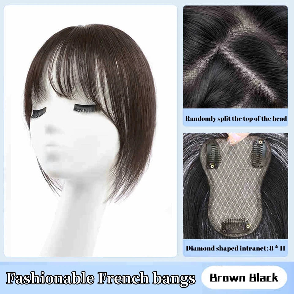 Clip-In Hair Topper Bangs Extension for Natural Volume and Style - 79
