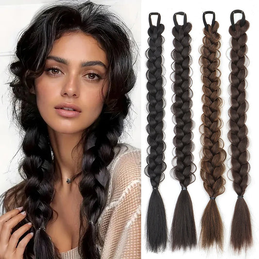 Synthetic Braided Ponytail Hair Extension Set