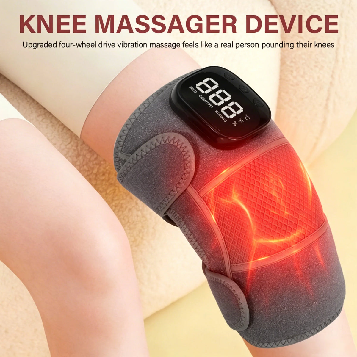 Cordless Heated Vibration Massage Wrap for Knee, Shoulder and Elbow