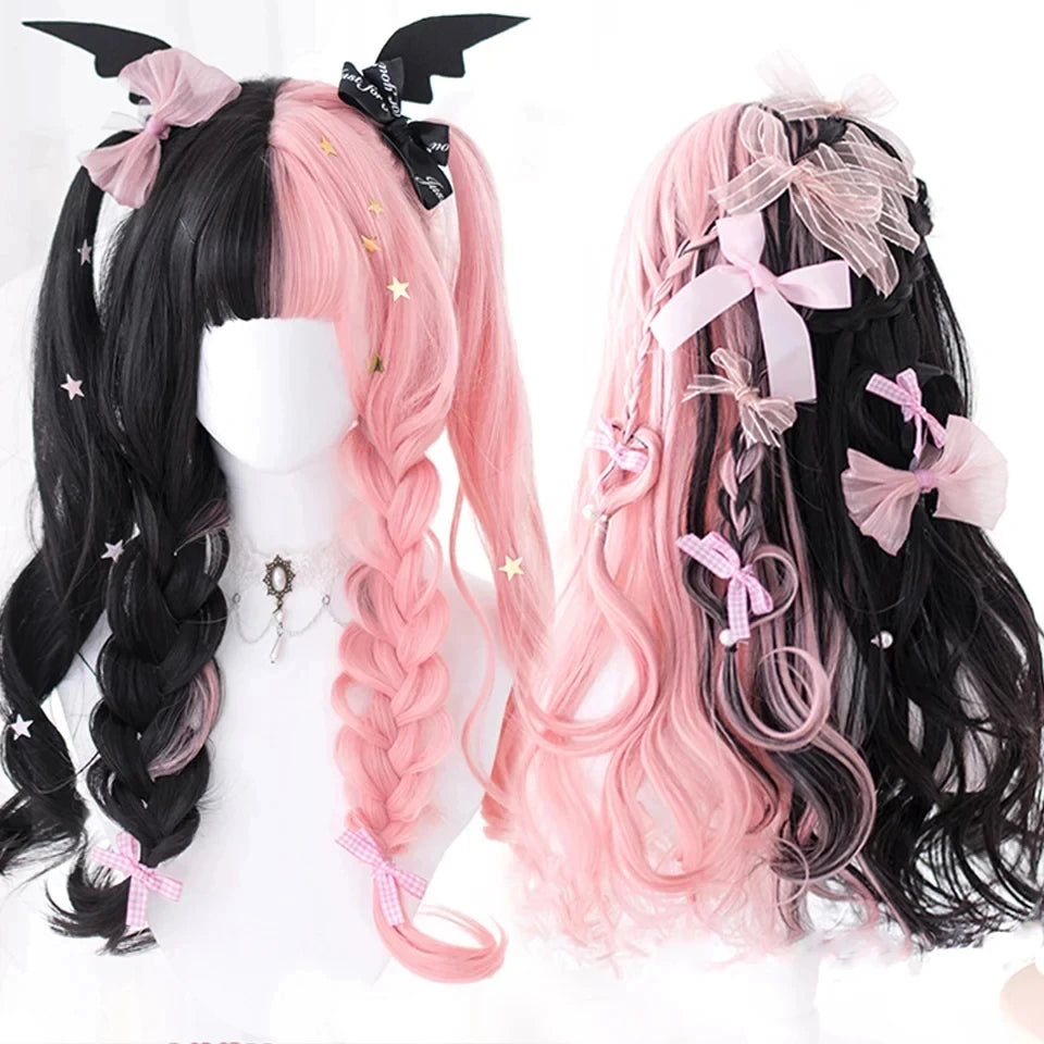 Long Wavy Blonde Cosplay Wig with Bangs - 24