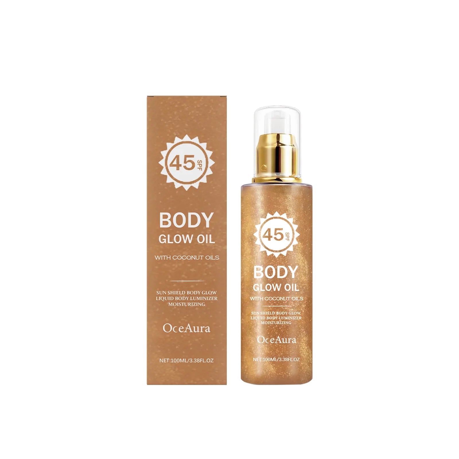 SPF 45 Shimmering Body Glow Oil for Sun Protection and Moisturized Skin - 7