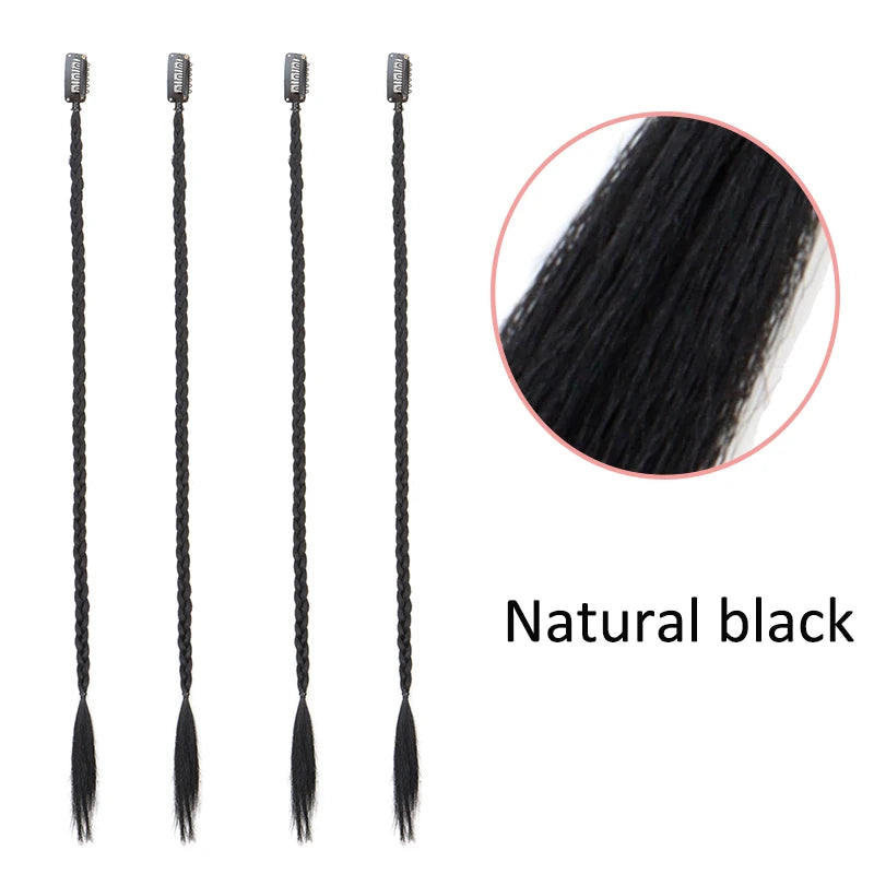 20-Inch Clip-In Synthetic Box Braid Hair Extensions