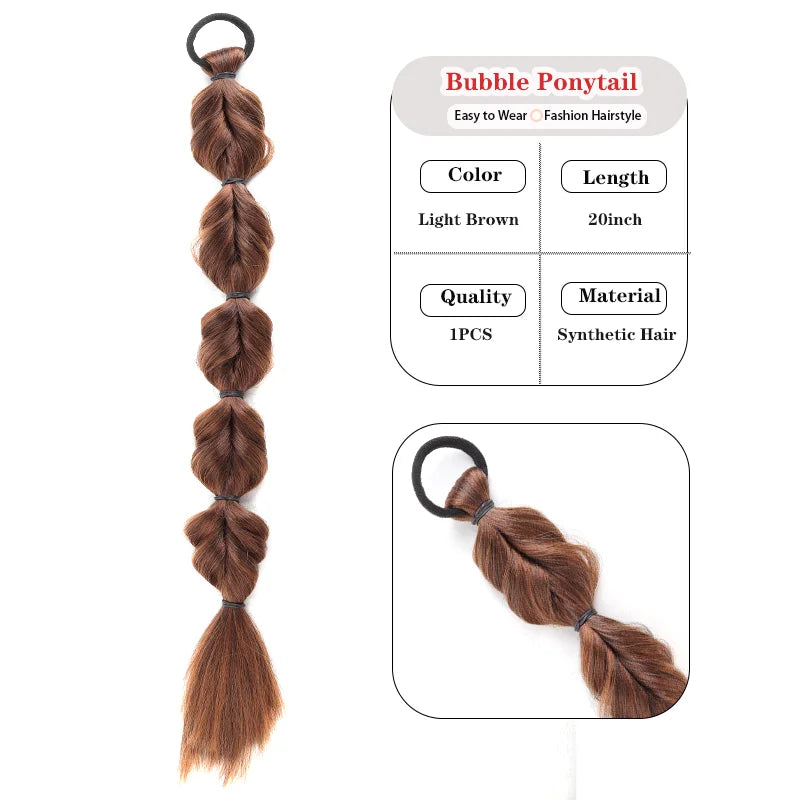 20-Inch Pre-Braided Bubble Ponytail Extension