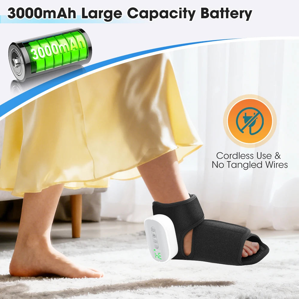 Cordless Heated Foot and Ankle Air Compression Massager for Pain Relief - 5