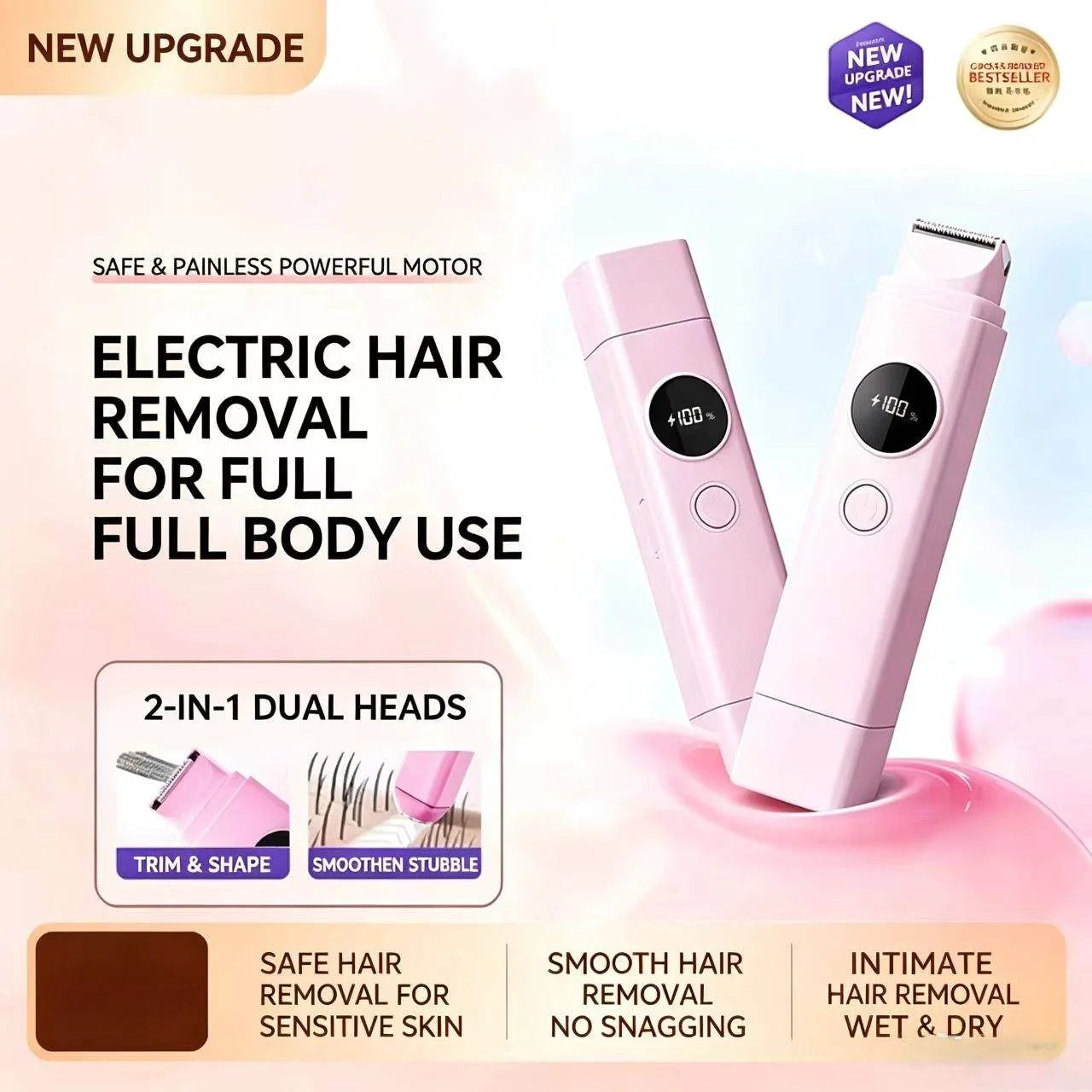 2-in-1 Electric Hair Shaver for Full Body and Bikini Trimming - 5