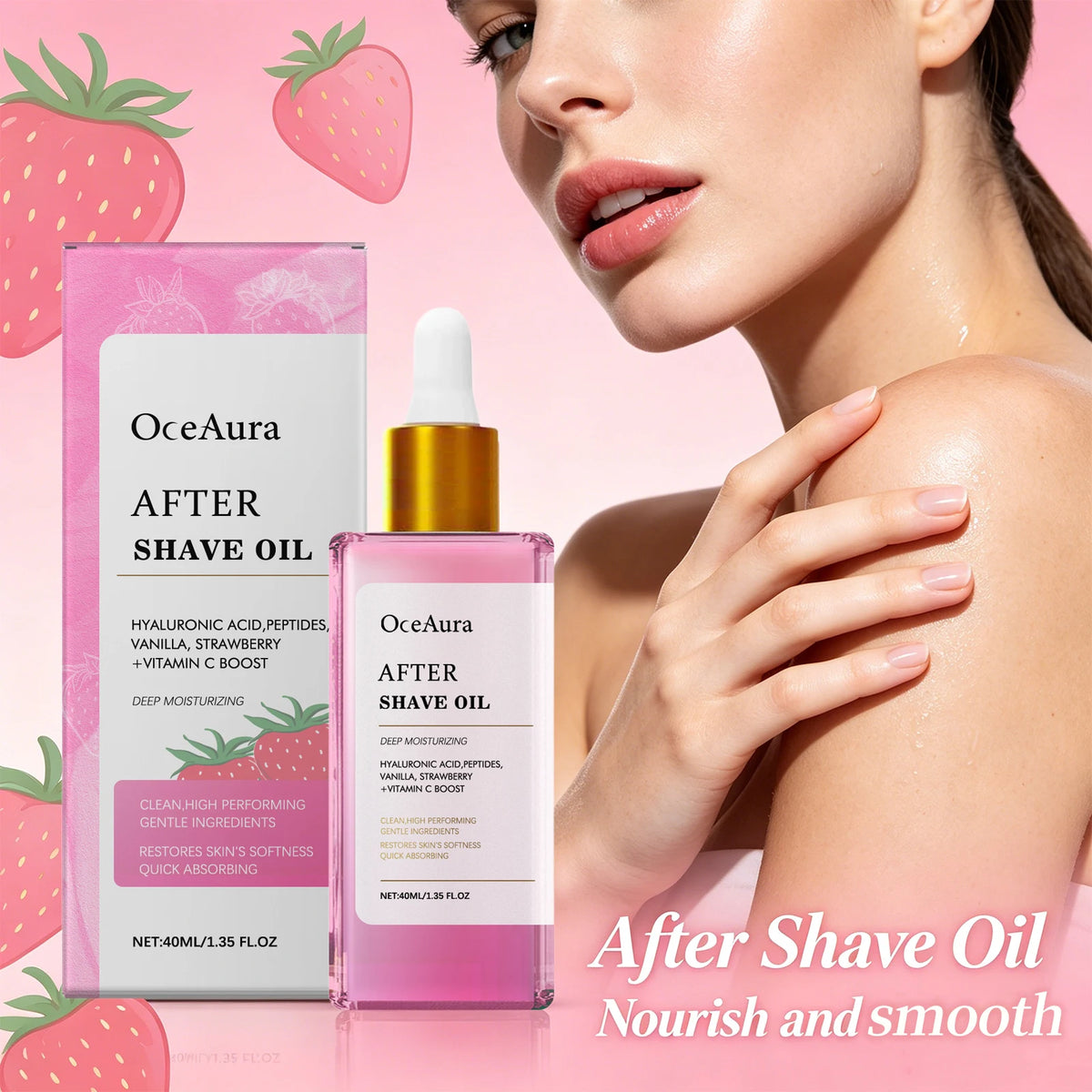 Soothing Strawberry After Shave Oil for Irritation Relief and Hydration