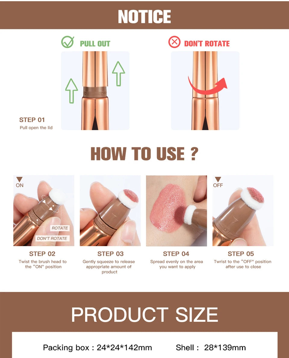 Liquid Face Contour and Highlighter Wand with Cushion Applicator - 19