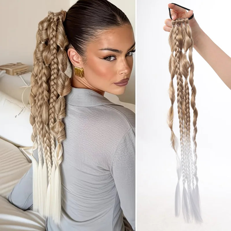 24-Inch Curly Bubble Braid Ponytail Extension - 8