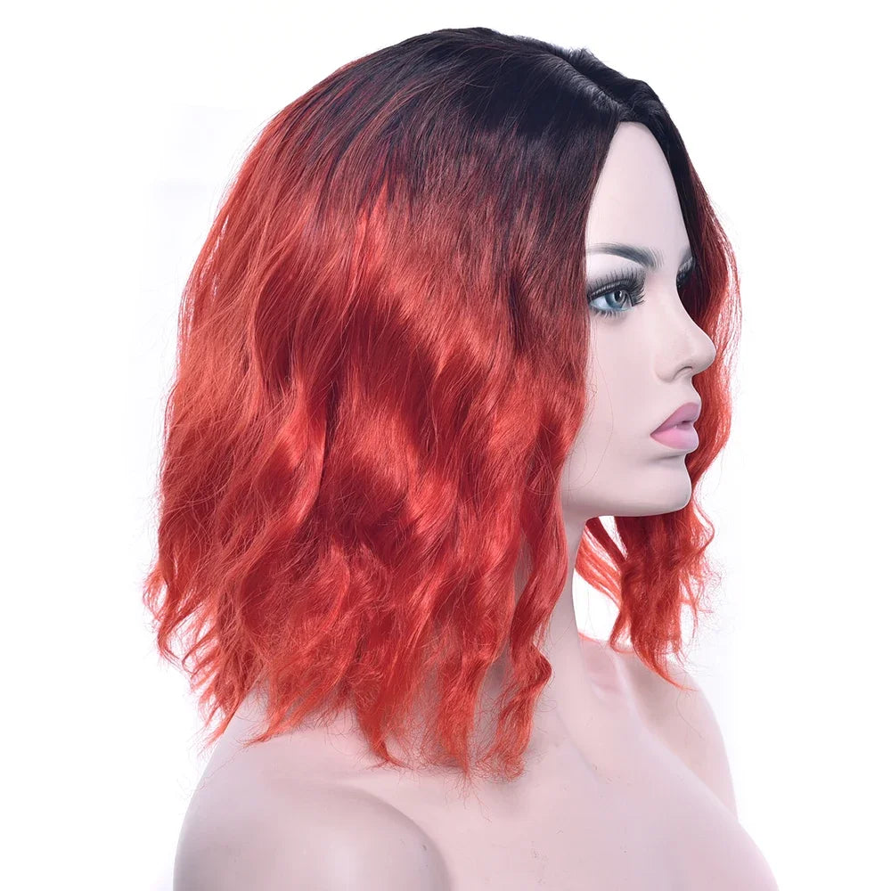 Short Kinky Curly Synthetic Hair Wig for Daily Wear and Cosplay Parties