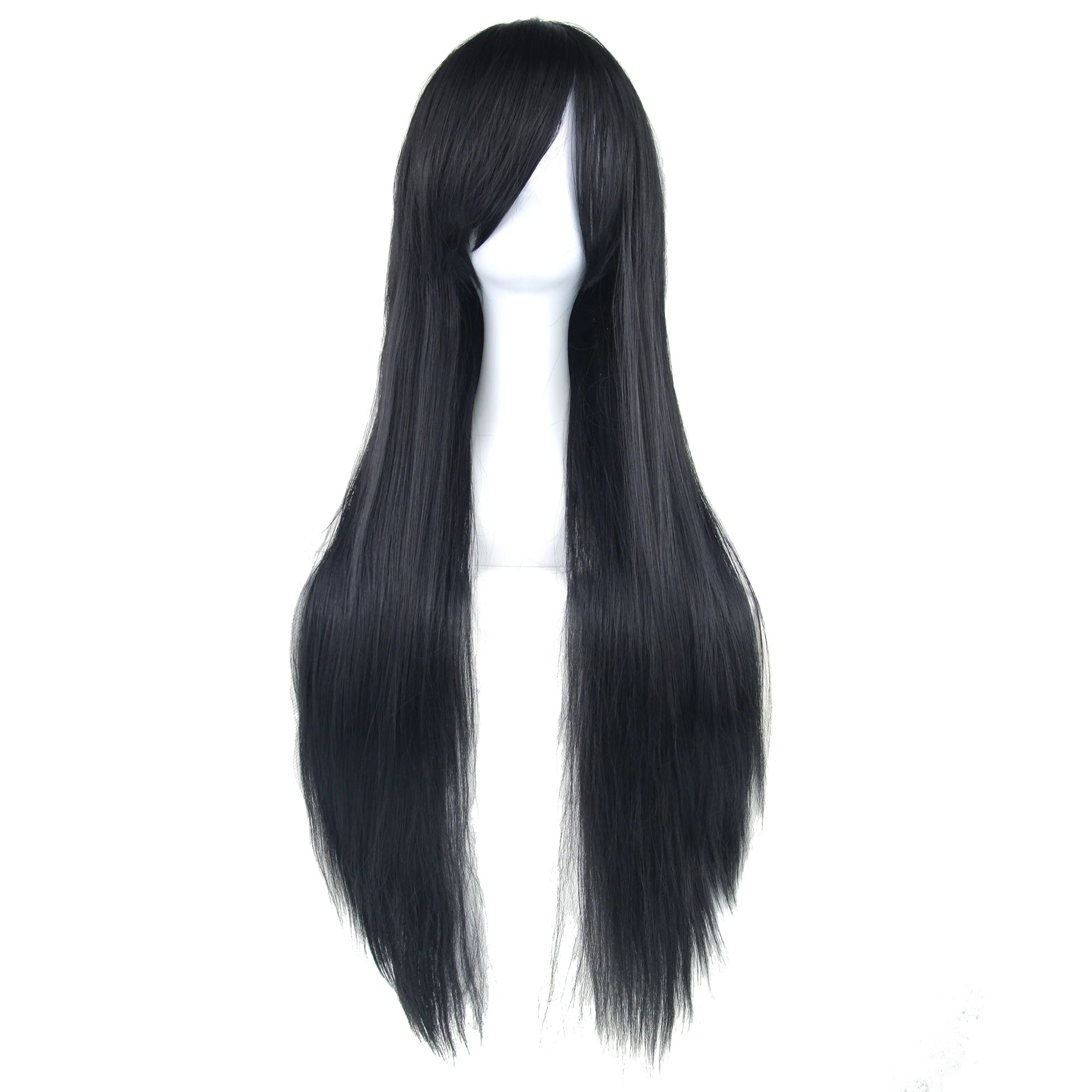 Long Straight Black Cosplay Wig for Anime Costumes and Character Styling - 2